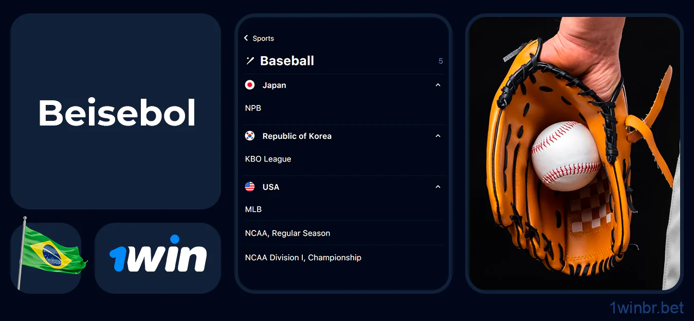 Torneios de beisebol MLB, KBO e NPB estão disponíveis para apostar em 1Win