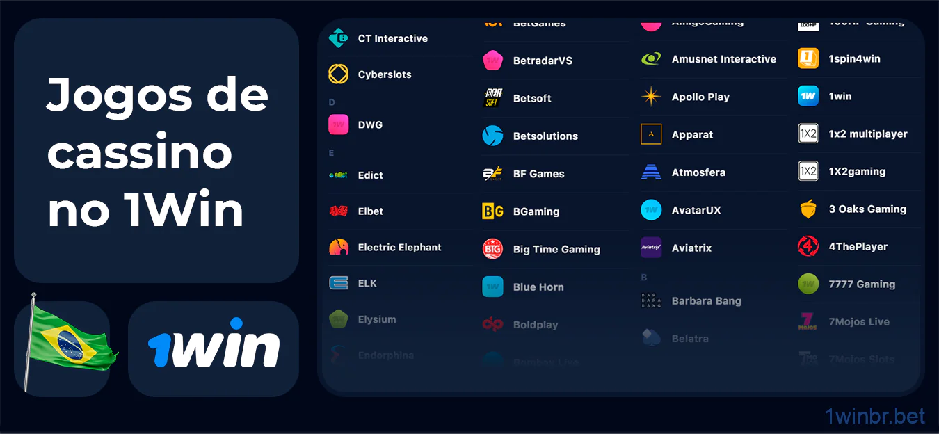 1Win Brasil oferece mais de 11.000 jogos de cassino de todos os principais fornecedores de software de jogos de azar, incluindo jogos ao vivo