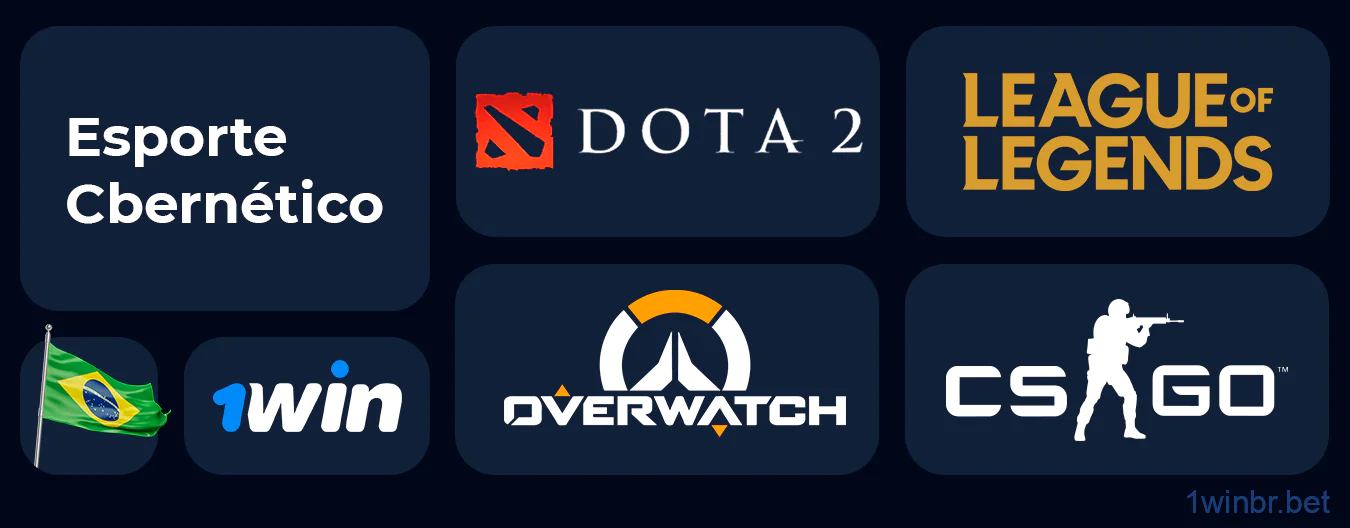 Você pode acompanhar os principais torneios ciberesportivos de Dota 2, League of Legends, Overwatch e CS:GO no 1Win Brasil