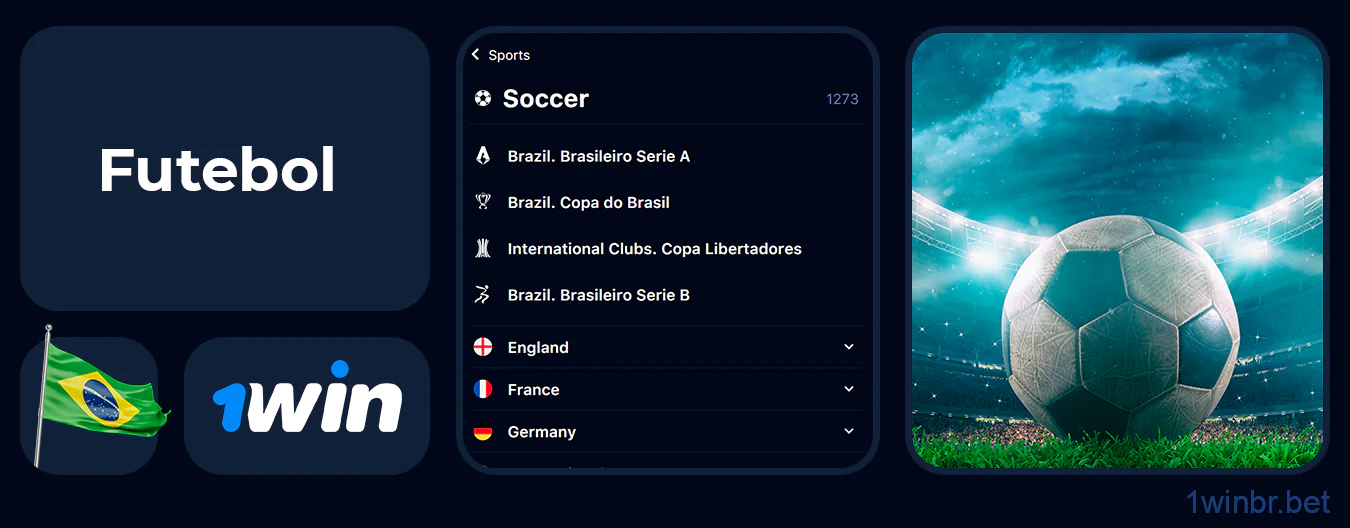 Centenas de jogos de futebol estão disponíveis no 1Win Brasil semanalmente