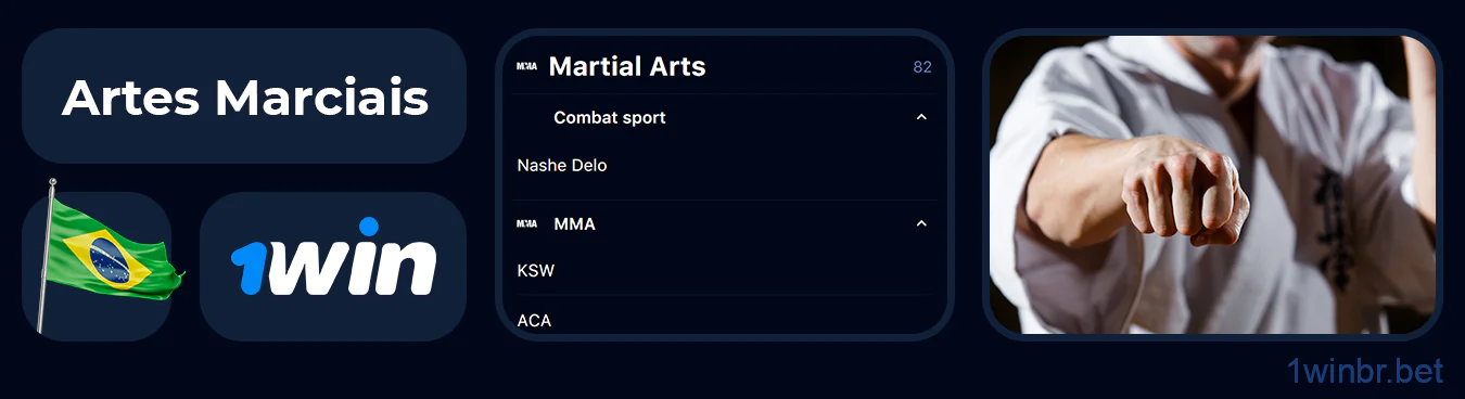 Eventos de artes marciais, como judô, taekwondo e caratê estão disponíveis na seção de apostas esportivas 1Win Brasil