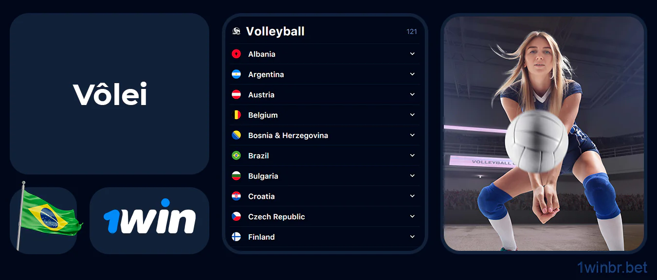 Você pode apostar em todos os grandes torneios de vôlei na 1Win Brasil