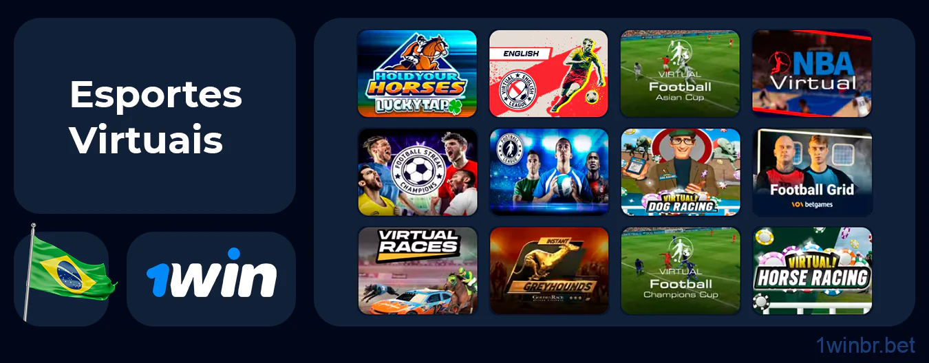 Simulação de futebol, tênis, basquete e outros esportes virtuais estão incluídos no 1Win