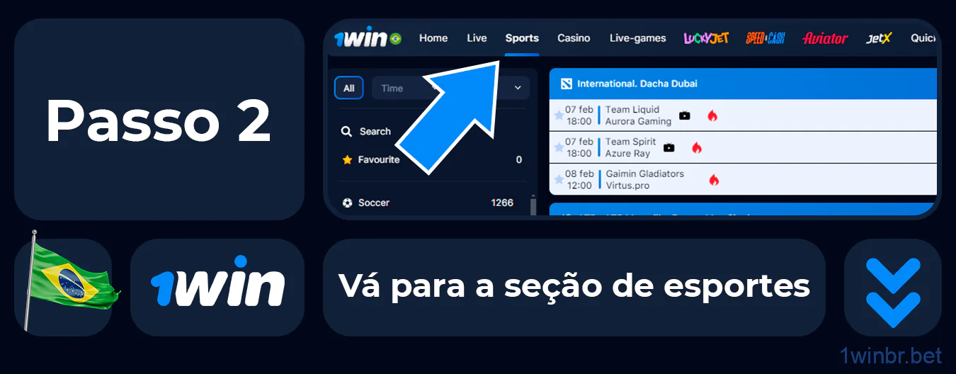 Vá para a seção 1Win Sports Betting para começar